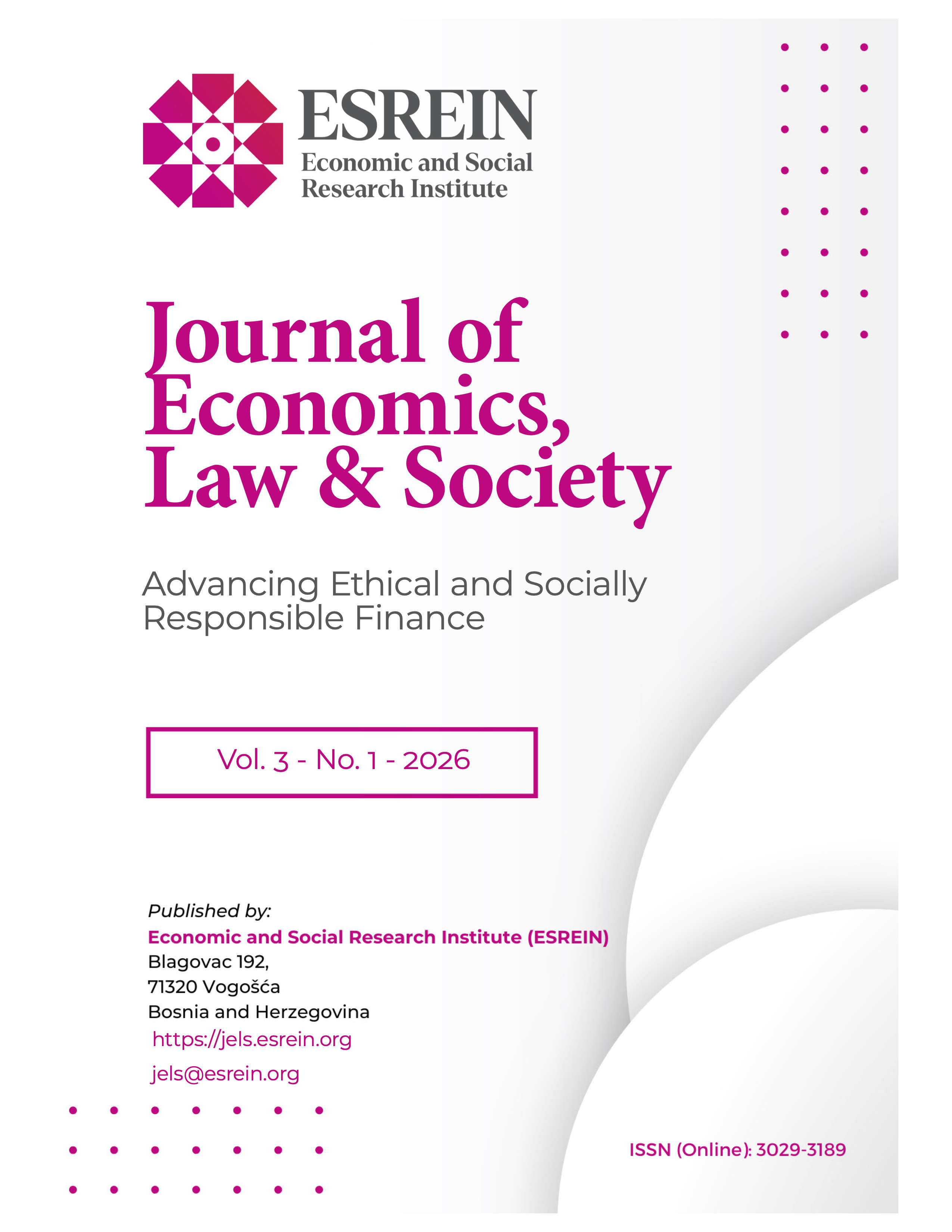 					View Vol. 3 No. 1 (2026): Journal of Economics, Law and Society
				