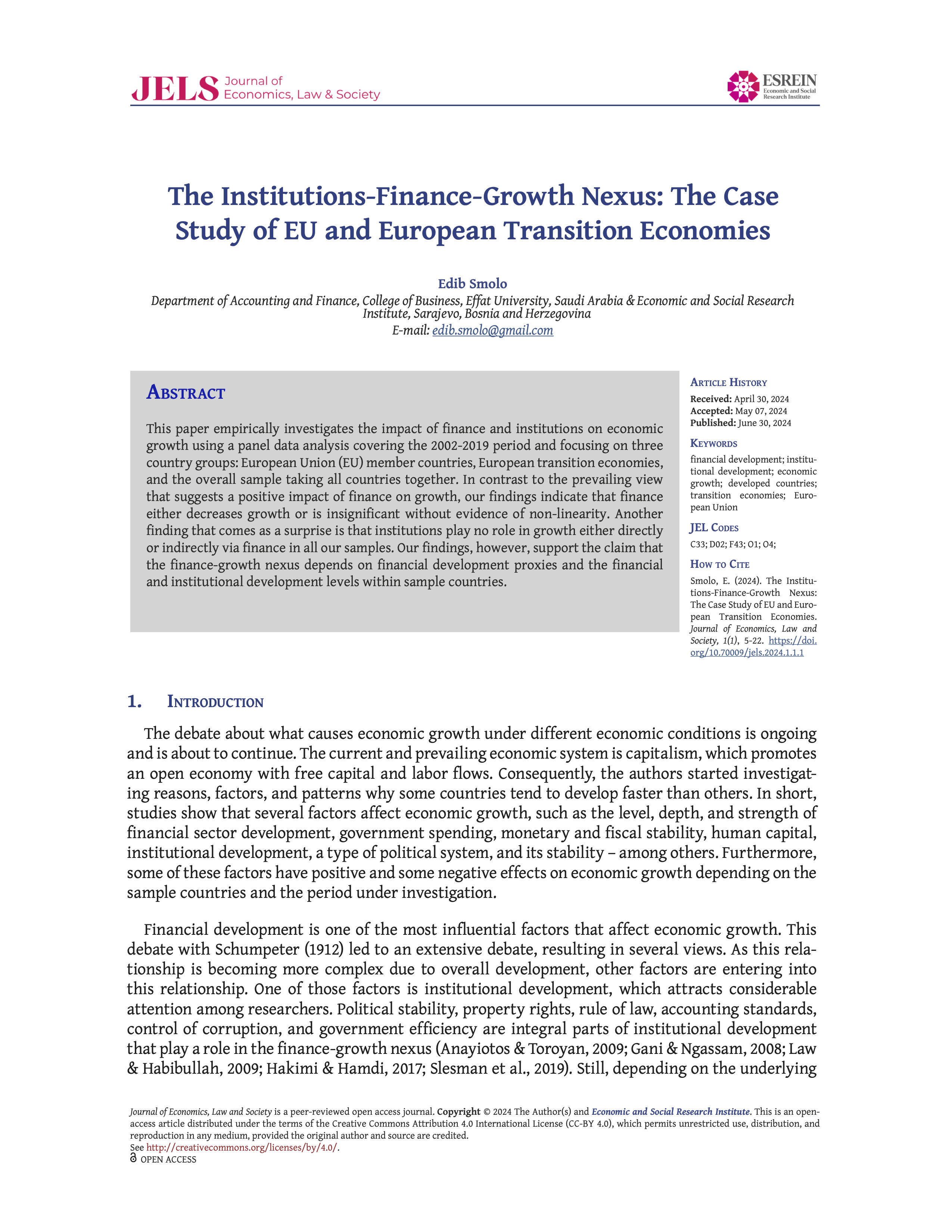 Article 1, Vol. 1, Iss. 1