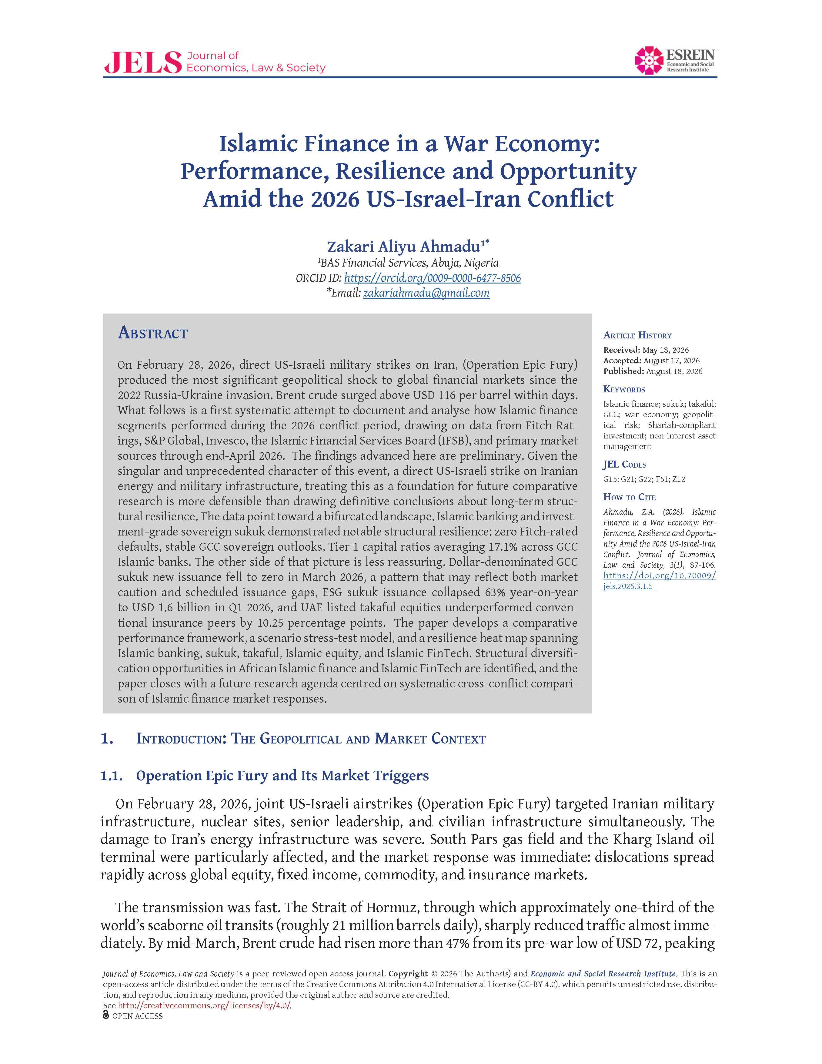 Islamic Finance in a War Economy